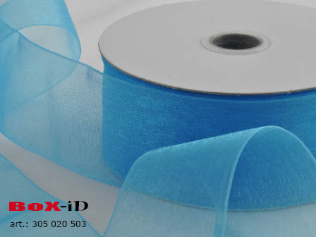 Organza woven edge 503 turkis 38mm x 25m